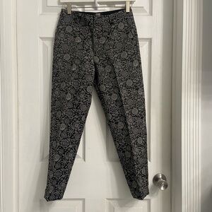 Scotch & Soda The Lowry Trousers Black Motif Design Size 24 Mid-rise Ankle